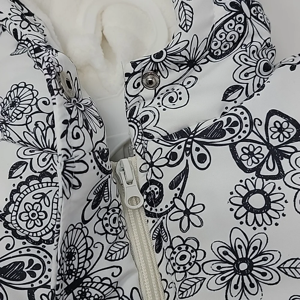 Only Kids Toddler Girl Floral & Butterfly Hooded Puffer Jacket 18M White Gray